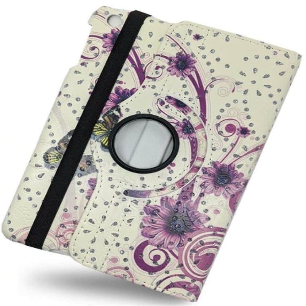 360 Rotating Leather Case Cover For Samsung Galaxy Tab A7 10.4 (2020) T500 /T505 Purple Flower