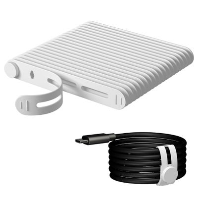 20Pcs Nearockle Reusable Cable Ties, Adjustable Silicone Cord Organizer Small Zip Ties for Charging Cords Earphone Computer Wire, Office Desk Cable Management Travel Accessories(White)