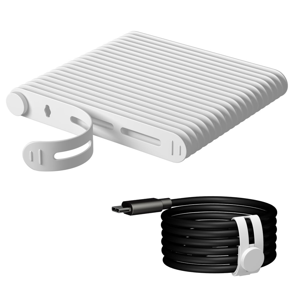 20Pcs Nearockle Reusable Cable Ties, Adjustable Silicone Cord Organizer Small Zip Ties for Charging Cords Earphone Computer Wire, Office Desk Cable Management Travel Accessories(White)