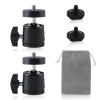 LEONTOOL 2PCS 360 Degree Swivel Mini Ball Head with Hot Shoe Mount Adapter 1/4 Tripod Screw Head Rotating Mount Base Adapter for Cameras Camcorders Smartphone Microphone LED Video Light Tripod Monopod view 1