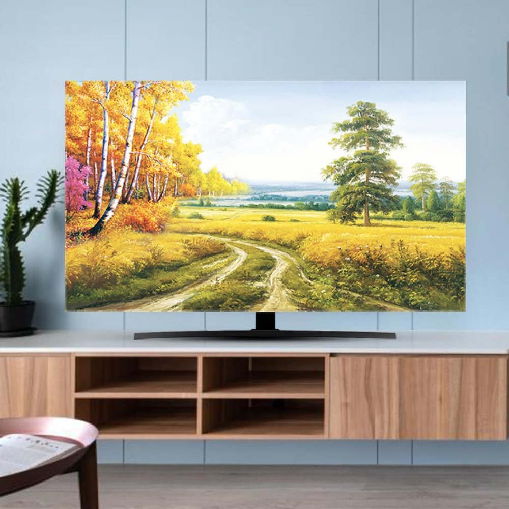 GSGC TV Cover TV Dust Cover Universal Home 32-80 Inch LCD LED TV Dustproof Cover Landscape Painting Print TV Screen Protector Cover Indoor TV Fabric Bedroom Living Room Decoration for LCD LED Plasma