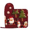 Happy Christmas Oven Mitts and Pot Holders 2 PCS for Kitchen Heat Resistant Non Slip Oven Gloves Hot Pads Funny Oven Mitt Potholder with Hanging Loop for Cooking Grilling Baking BBQ Kitchen Decor view 1