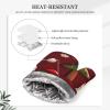 Happy Christmas Oven Mitts and Pot Holders 2 PCS for Kitchen Heat Resistant Non Slip Oven Gloves Hot Pads Funny Oven Mitt Potholder with Hanging Loop for Cooking Grilling Baking BBQ Kitchen Decor view 4