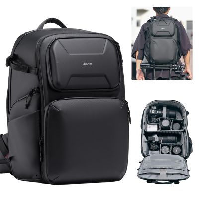 ULANZI BP10 Hardshell Camera Backpack 35L for DSLR Professional Photography Video Accessories Travel Tripod Strorage Large Splash-proof Hardshell Bag for Sony Canon Women Men w Tripod&Laptop Holder