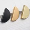 Southst 63HA Aluminum Alloy Drawer Pulls Cabinet Cup Pulls Kit Hardware Cabinet Handles Drawer Handles Knobs Half Moon Pull - (Color: Black/Gold) view 2