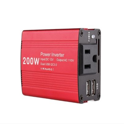 200w car Inverter 12v to 220v110v car Inverter Power Conversion Booster Dual USB car Charger (Size : 12V to 220V)