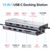LIONWEI Laptop Docking Station 13 in 1 - Dual HDMI+DisplayPort+10Gbps, 6 USB C/A, 100W PD, Ethernet, SD/TF, Audio, USB C Hub for MacBook/Dell/HP/Surface view 2