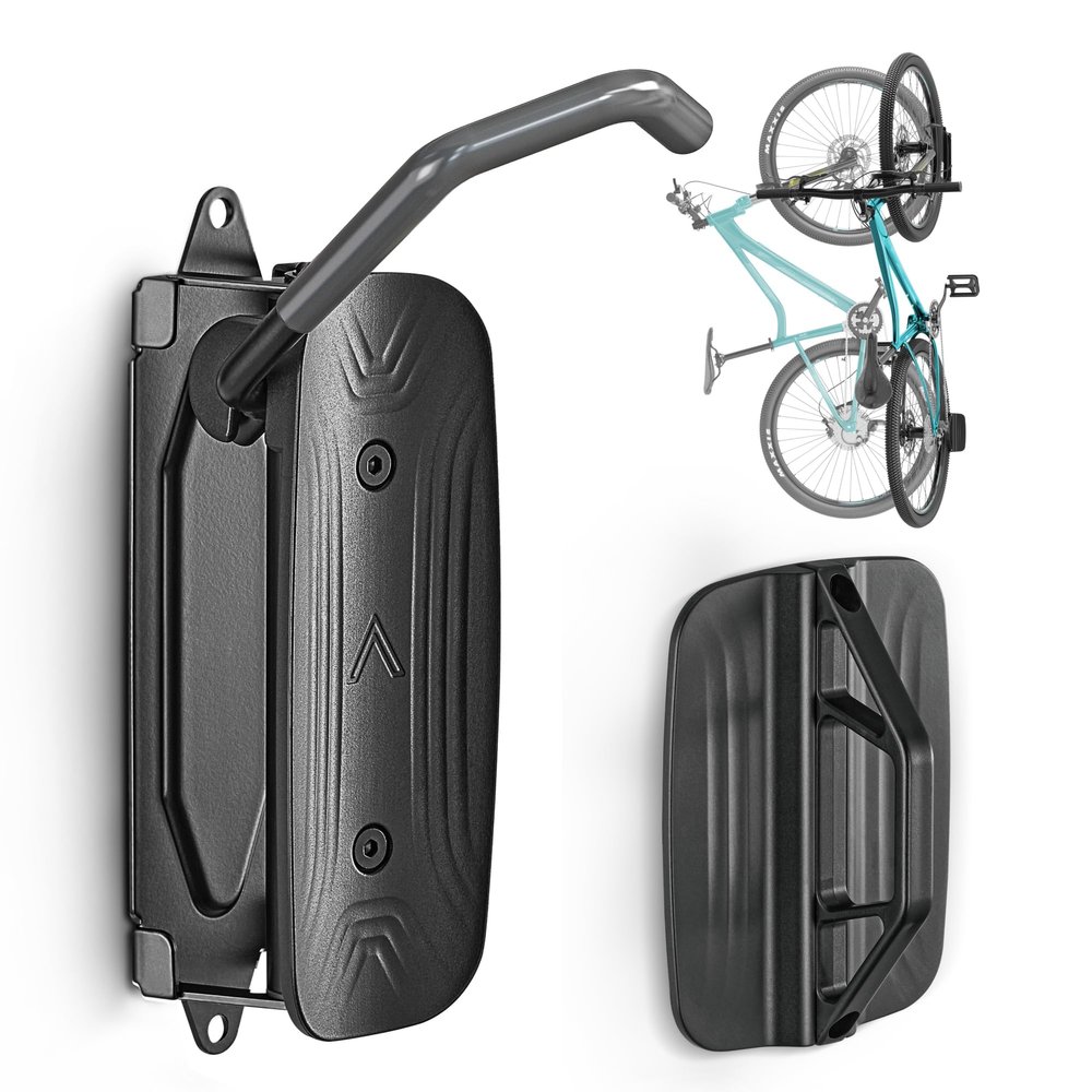monTEK Swivel Bike Wall Mount  Garage Bike Hanger & Space-Saving Vertical Bike Rack for Garage & Apartment, Sturdy Bike Storage Hook Holds up to 66 lbs, Easy Installation & Scratch-Proof Design