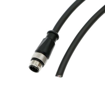 AConnect M12 A Code 8 Pin Male to Flying Leads Connector Aviation Sensor Waterproof Electrical Shielded Cable for Industrial Cameras Automation Device Network Fieldbus Module 8M