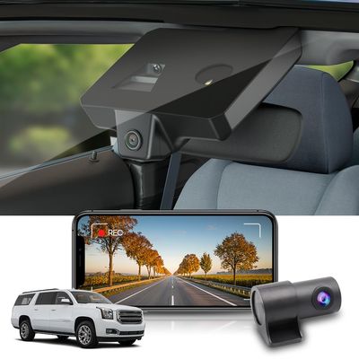 Fitcamx Front 2K+Rear 1080P Dash Cam Suitable for GMC Yukon 2015-2020 (with Auto-Dimming), OEM Factory Look, Dual HD Video, Built-in WiFi & APP, Loop Recording, G-Sensor, Easy to Set, 64GB Card