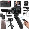 4K Digital Camera with Creator Accessory Kit 48MP Remote Control Vlogging Camera for Vloggers Autofocus Flip Screen Photography Cameras with Tripod Grip, Wide-angle & Macro lens, Mic, Batteries view 1