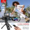 4K Digital Camera with Creator Accessory Kit 48MP Remote Control Vlogging Camera for Vloggers Autofocus Flip Screen Photography Cameras with Tripod Grip, Wide-angle & Macro lens, Mic, Batteries view 2