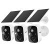 Hiseeu Solar Camera Security Outdoor, 3 Pack 100% Wireless 3K 4MP Surveillance Indoor WiFi Smart Cameras for Home Security Outside, PIR/AI Motion Detection, Waterproof, Color Night Vision, 2-Way Audio view 1