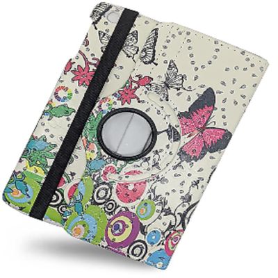 360 Rotating Leather Kickstand Case Cover For Samsung Galaxy Tab E Nook 9.6 Inch Pink Butterfly