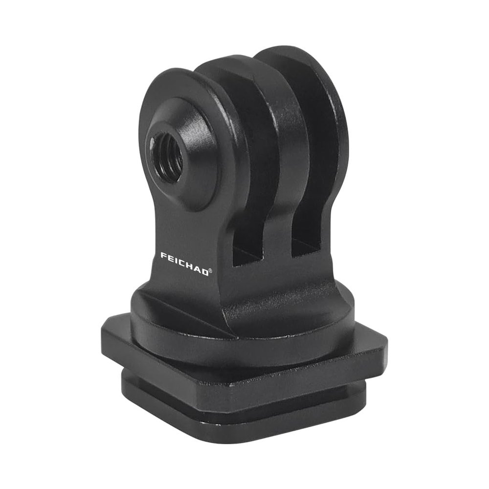 FEICHAO Cold Shoe Mount 1/4" M3 Screw/2-card Slot/3-card Slot Swivel Camera Tripod Adapter Compatible with Hero 13 Sports Camera Cage Accessories (3-Card Slot Adapter)