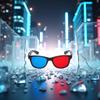 Red and Blue 3D Glasses Universal TV Movie Dimensional Video Frame 3D Glasses DVD Game Glass 3D Style Glasses for 3D Movies Games, 3D Viewing Glasses, Light Simple DesignTelevisions and Video view 2
