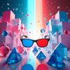 Red and Blue 3D Glasses Universal TV Movie Dimensional Video Frame 3D Glasses DVD Game Glass 3D Style Glasses for 3D Movies Games, 3D Viewing Glasses, Light Simple DesignTelevisions and Video view 3