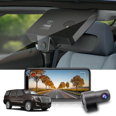 Fitcamx 2K Dual Dash Cam Suitable for Cadillac Escalade 2015 2016 2017 2018 2019 2020 (has Auto-Dimming), OEM Look, 2 Way HD Loop Recording, Built-in WiFi & APP, G-Sensor, Easy to Use, 64GB Card