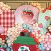 Aerdce Red and White Checkered Arch Backdrop Fabric Covers Strawberry Theme Stretchy Arched Stand Cover for Birthday Party Baby Shower Decoration Supplies(Only Cover) view 3