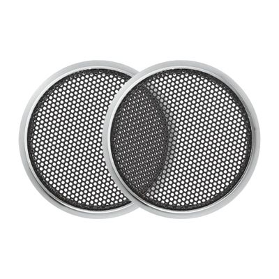 ACROPIX Universal 1.5" Car Speaker Grills Cover Mesh Round 1.5 Inch Audio Speaker Subwoofer Guard Protector Case Iron Silver Tone - Pack of 2
