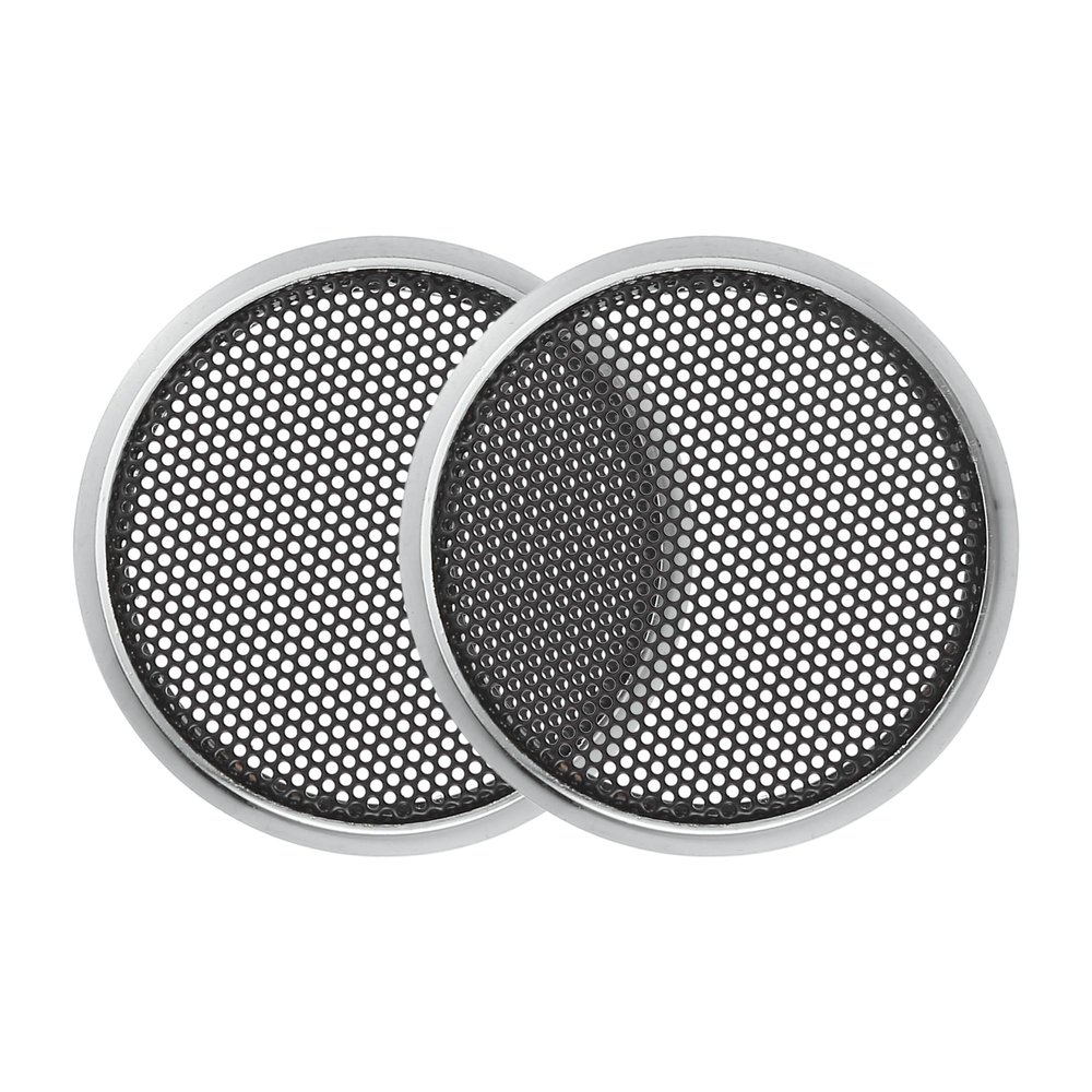 ACROPIX Universal 1.5" Car Speaker Grills Cover Mesh Round 1.5 Inch Audio Speaker Subwoofer Guard Protector Case Iron Silver Tone - Pack of 2