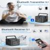 Boombox Cassette CD Player Bluetooth5.1 with 5000mAh Battery,5W Dual Stereo Speakers,Rechargeable CD Player with FM Radio,Remote Control,Tape Recording,3.5mm Earphone Jack,AUX/Micro SD/USB for Home view 3