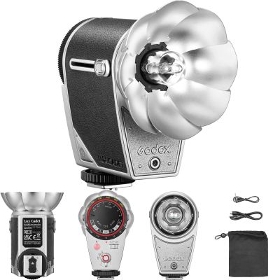 Godox Lux Cadet Retro Camera Flash Kit with USB Light GN10 620 Full Power, 6200K CCT, S1/S2 Optical Control for Fuji, Canon, Nikon, Sony, Olympus Camera, Charging Cable & Storage Bag