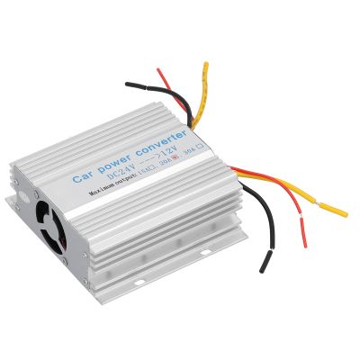Acouto Professional DC24V to 12V Converter - Circuit, Auto, Wide Application, Lightweight, NoiseFree, Metal, Silver, Suitable for Buses, Trucks, Car Stereos, LCD (20A)