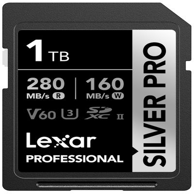 Lexar 1TB Professional Silver PRO SD Card, UHS-II, C10, U3, V60, Full HD, 4K, Up To 280MB/s Read SDXC Memory Card, For Professional Photographer, Videographer, Enthusiast (LSDSIPR001T-BNNNG)