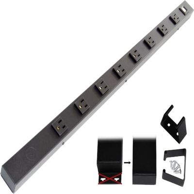 30 Hardwired Power Strip (NO Power Cord), 8 Vertical Outlets (NOT Tamper Resistant), NO Ears (Without mounting tabs on Both Ends), 15A (NOT a 20 Amp Unit), USB, Black