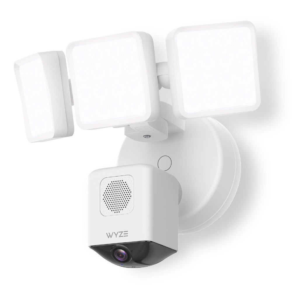 WYZE Floodlight Camera Pro, 3000-Lumen LEDs, 180 Wide View, 2K HD Outdoor Security Camera, Motion Detection, 105dB Siren, Cloud & Local Storage, Color Night Vision, Wired (Renewed)
