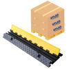 Kable Kontrol Atlas Heavy Duty Cable Protector Ramp - 2 Channel Bulk Wholesale Pallet - 10 Pcs - 40 Long Black & Yellow - 24,000 Lbs Capacity - Rubber Speed Bump Wire Protector Cord Cover - CP9987 view 1