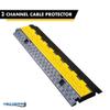 Kable Kontrol Atlas Heavy Duty Cable Protector Ramp - 2 Channel Bulk Wholesale Pallet - 10 Pcs - 40 Long Black & Yellow - 24,000 Lbs Capacity - Rubber Speed Bump Wire Protector Cord Cover - CP9987 view 2