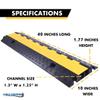 Kable Kontrol Atlas Heavy Duty Cable Protector Ramp - 2 Channel Bulk Wholesale Pallet - 10 Pcs - 40 Long Black & Yellow - 24,000 Lbs Capacity - Rubber Speed Bump Wire Protector Cord Cover - CP9987 view 3