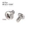 WIOSEN #6-32 x 15/64" Phillips Pan Head Vis Fixation Ton Argent Pour Ordinateur Portable PC TV Fan Switch 60pcs view 2