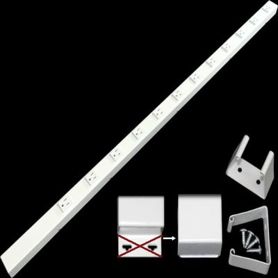 48 Hardwired Power Strip (NO Power Cord), 12 Tamper Resistant Outlets, NO Ears (Without Mountint Tabs on Both Ends), 15A (NOT a 20Amp Unit), White