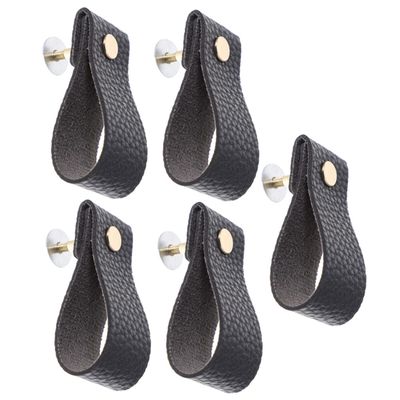 Homoyoyo 5pcs Pu Leather Dresser Knobs Cabinet Pulls for Wardrobes Wine Cabinets and Bookcases Decorative Handles Easy to Install and Replace Old Hardware