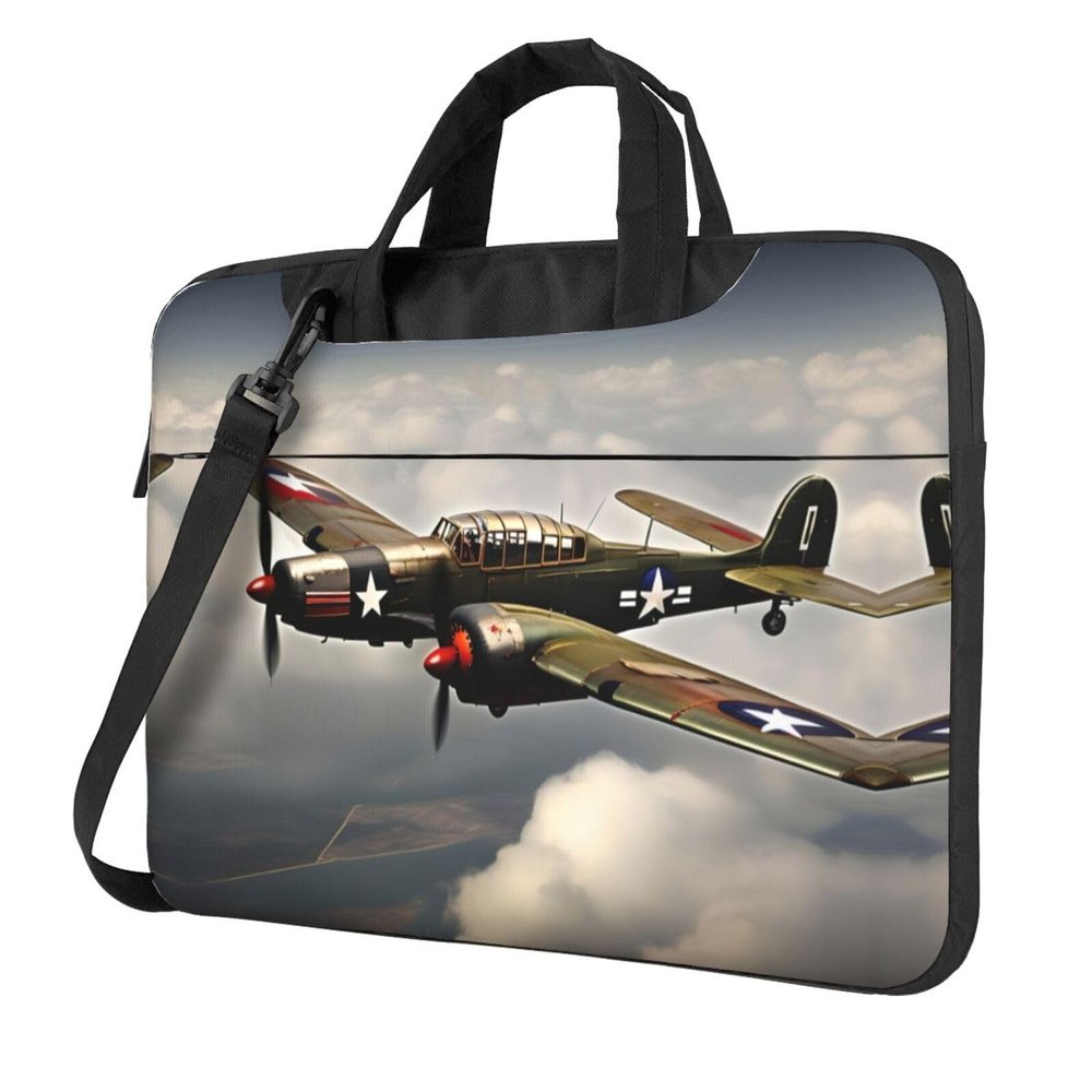 15.6-Inch Laptop Computer And Tablet Shoulder Bag Carrying Case,Business Casual,World War 2 Aircraft Airplane Print