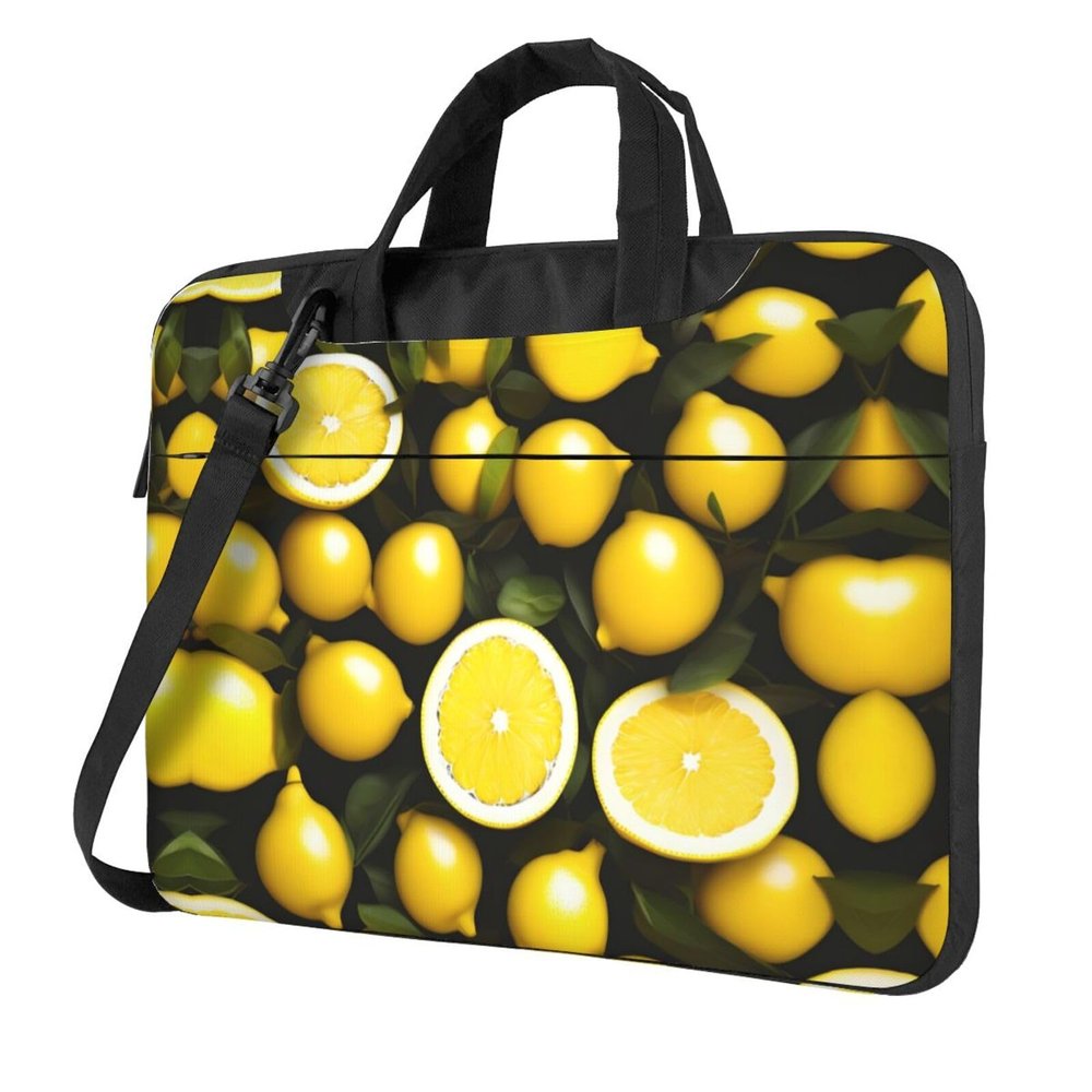 15.6-Inch Laptop Computer And Tablet Shoulder Bag Carrying Case,Business Casual,Yellow Lemon Print