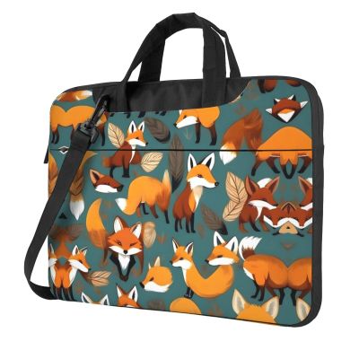15.6-Inch Laptop Computer And Tablet Shoulder Bag Carrying Case,Business Casual,Many Foxes Print Print