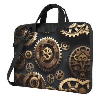 15.6-Inch Laptop Computer And Tablet Shoulder Bag Carrying Case,Business Casual,Steampunk Gears Print