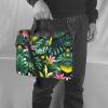 15.6-Inch Laptop Computer And Tablet Shoulder Bag Carrying Case,Business Casual,Tropical Leaves With Flowers Print view 2