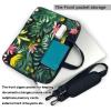 15.6-Inch Laptop Computer And Tablet Shoulder Bag Carrying Case,Business Casual,Tropical Leaves With Flowers Print view 4
