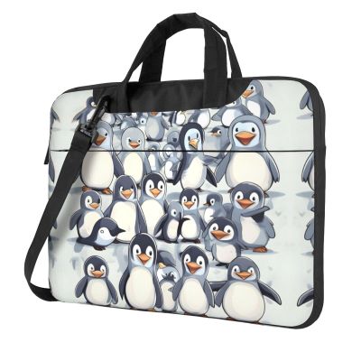 15.6-Inch Laptop Computer And Tablet Shoulder Bag Carrying Case,Business Casual,Cute Baby Penguins Sketch Print