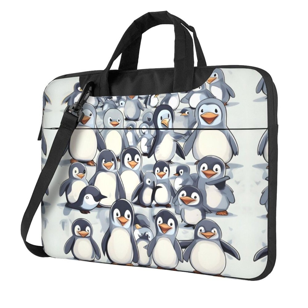 15.6-Inch Laptop Computer And Tablet Shoulder Bag Carrying Case,Business Casual,Cute Baby Penguins Sketch Print