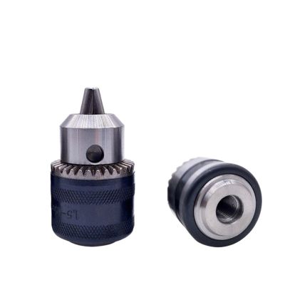1pcs 1.5-10mm B12 3/8 Thread Drill Chuck Conversion Drill Chuck 1/2 M12x1.25 Wrench Into Electric Drill Keyless 3 Jaw Chuck (Color : 1.5-10mm 20UNF)