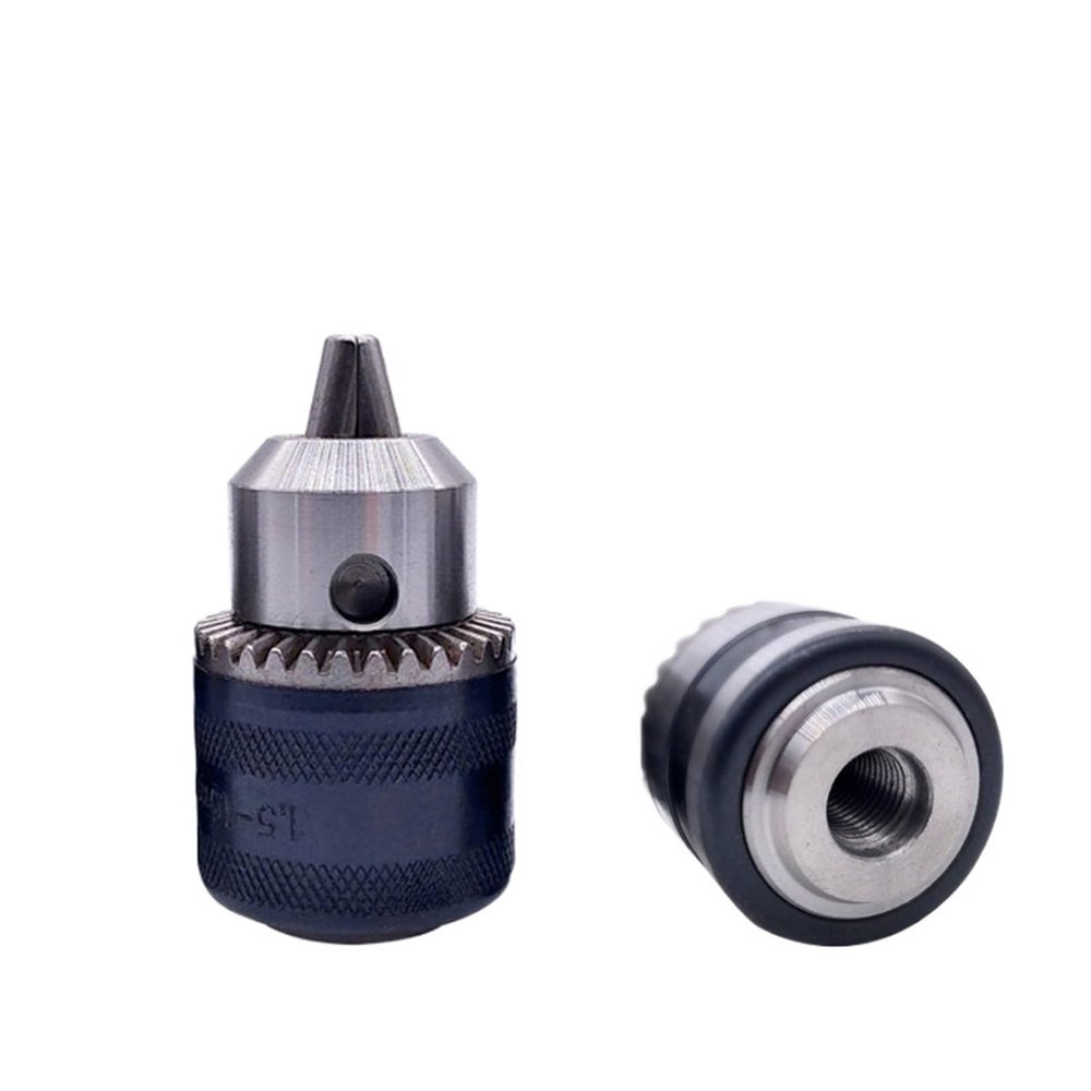 1pcs 1.5-10mm B12 3/8 Thread Drill Chuck Conversion Drill Chuck 1/2 M12x1.25 Wrench Into Electric Drill Keyless 3 Jaw Chuck (Color : 1.5-10mm 20UNF)