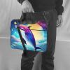 15.6-Inch Laptop Computer And Tablet Shoulder Bag Carrying Case,Business Casual,Colorful Starry Sky Ocean Dolphin Print view 2