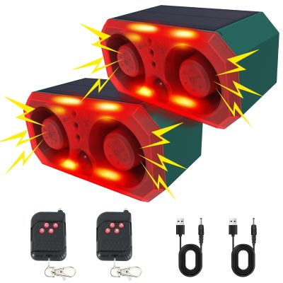 ChunHee Solar Outdoor Motion Sensor Alarm,Dog Barking Alarm & Support Recording,Volume,13 Sounds,130dB Loud Motion Sensor Noise Maker for Deer,Bear,Intruder