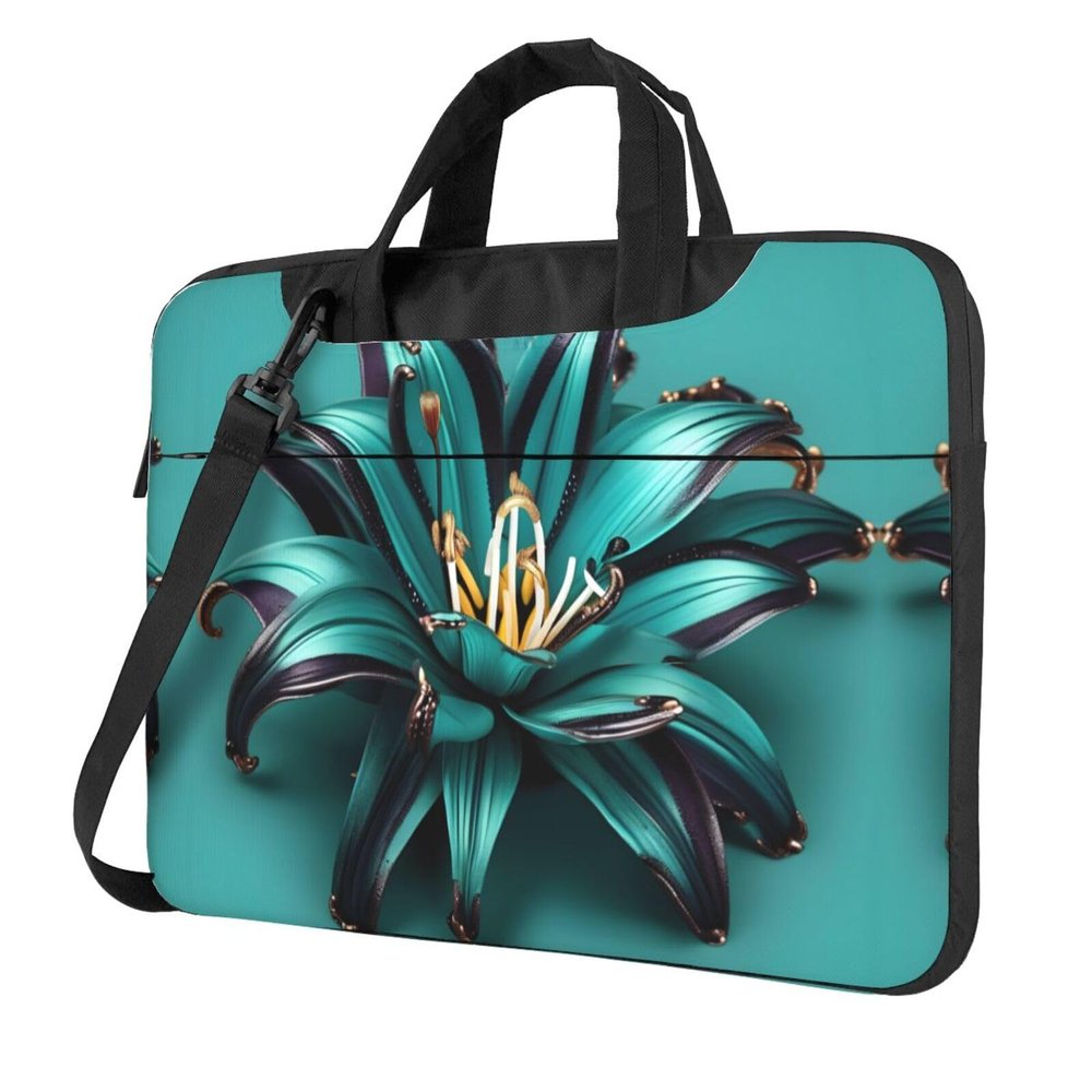 15.6-Inch Laptop Computer And Tablet Shoulder Bag Carrying Case,Business Casual,Teal Lily Print